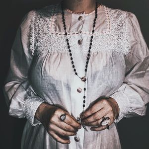 Lenora 1950s Vintage White Nightgown Lace